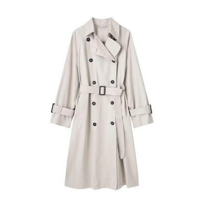 Γυναικεία μακρυά μπουφάν TRAF 2023 Φθινοπωρινή χειμερινή μόδα Διπλά παλτό Vintage μακρυμάνικο casual streetwear