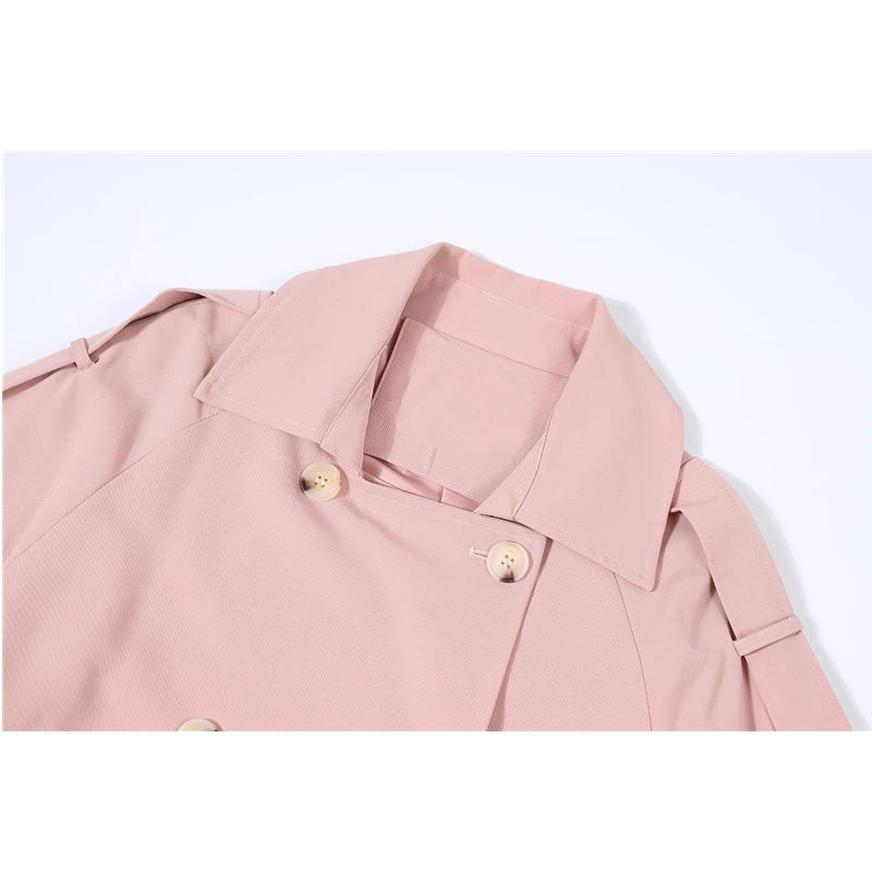 Γυναικεία ροζ καμπαρντίνα casual μακρύ παλτό Φαρδύ παλτό 2023 Άνοιξη Φθινόπωρο Μόδα Διπλό ντραπέ Γυναικείο