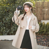 Καμπαρντίνα μεσαίου μήκους με επένδυση για γυναικεία άνοιξη φθινόπωρο 2023 New Fashion Sen Girl's Thin Casual Lace Up Jackets Temperament