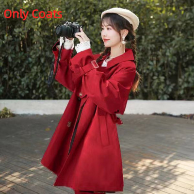 Καμπαρντίνα μεσαίου μήκους με επένδυση για γυναικεία άνοιξη φθινόπωρο 2023 New Fashion Sen Girl's Thin Casual Lace Up Jackets Temperament