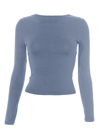 Γυναικεία μακρυμάνικα μπλουζάκια Άνοιξη Φθινόπωρο με στιβαρή λεπτή εφαρμογή πουλόβερ Μπλουζάκια Γυναικεία Basic casual μπλουζάκια Streetwear