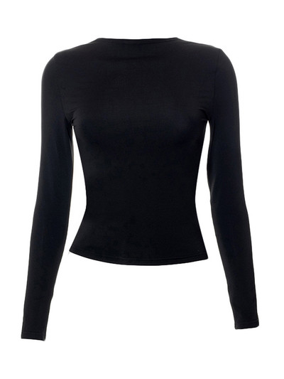 Γυναικεία μακρυμάνικα μπλουζάκια Άνοιξη Φθινόπωρο με στιβαρή λεπτή εφαρμογή πουλόβερ Μπλουζάκια Γυναικεία Basic casual μπλουζάκια Streetwear