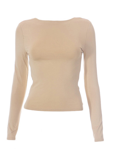 Γυναικεία μακρυμάνικα μπλουζάκια Άνοιξη Φθινόπωρο με στιβαρή λεπτή εφαρμογή πουλόβερ Μπλουζάκια Γυναικεία Basic casual μπλουζάκια Streetwear