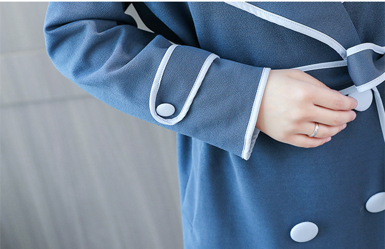 2023. aasta uus tippklassi naiste pikk mantel Sügistalvine Mood Reväär Õhuke pikkade varrukatega mantel Kaherealine pitsiga ülerõivaste Trench