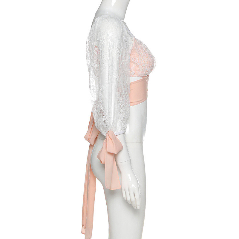 Γλυκό θηλυκό Street Romance μαλακό μπλουζάκι μπλουζάκι κοριτσάκι δαντέλα μπλουζάκι μπλουζάκι μπλουζάκι μπλουζάκι Crop Harajuku Party Club Κομψό τοπ