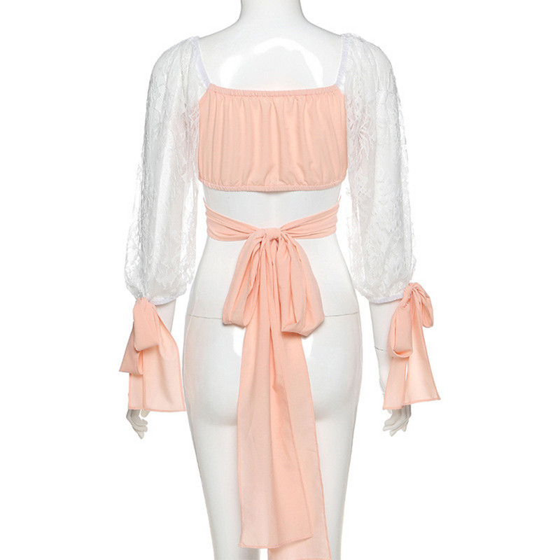 Γλυκό θηλυκό Street Romance μαλακό μπλουζάκι μπλουζάκι κοριτσάκι δαντέλα μπλουζάκι μπλουζάκι μπλουζάκι μπλουζάκι Crop Harajuku Party Club Κομψό τοπ