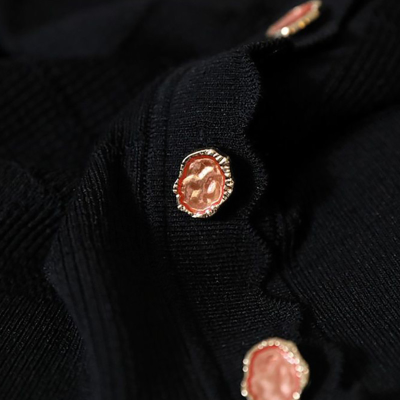 Ljetni korejski modni pleteni kardigan od tanke ledene svile Ženski dio s valovitim rubovima Skraćena pletena majica s V-izrezom, uska jednoredno kopčanje