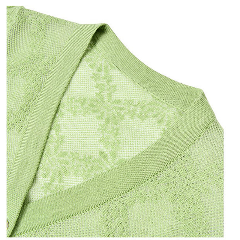 Μονόχρωμο γυναικείο πουλόβερ μπουφάν για άνοιξη και φθινόπωρο Νέο ελαφρύ πλεκτό πουλόβερ Απαλή και άνετη ζακέτα με δαντέλα