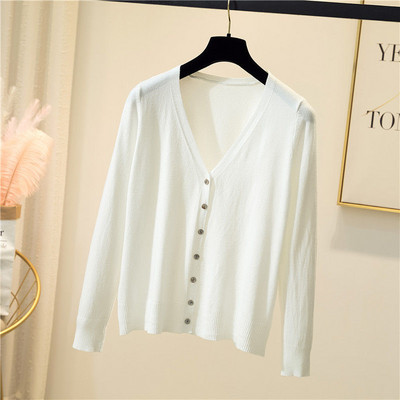 Ανοιξιάτικο φθινόπωρο Causal με λαιμόκοψη Γυναικεία ζακέτα Λεπτή μονόχρωμη μακρυμάνικη μπλούζα λεπτή εφαρμογή παντός τύπου κομψό πλεκτό μπουφάν