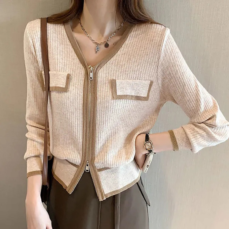 Jesen Zima Novo Ženska odjeća velikih veličina Široka ležerna modna pletena vesta Ženski pulover dugih rukava u korejskom stilu