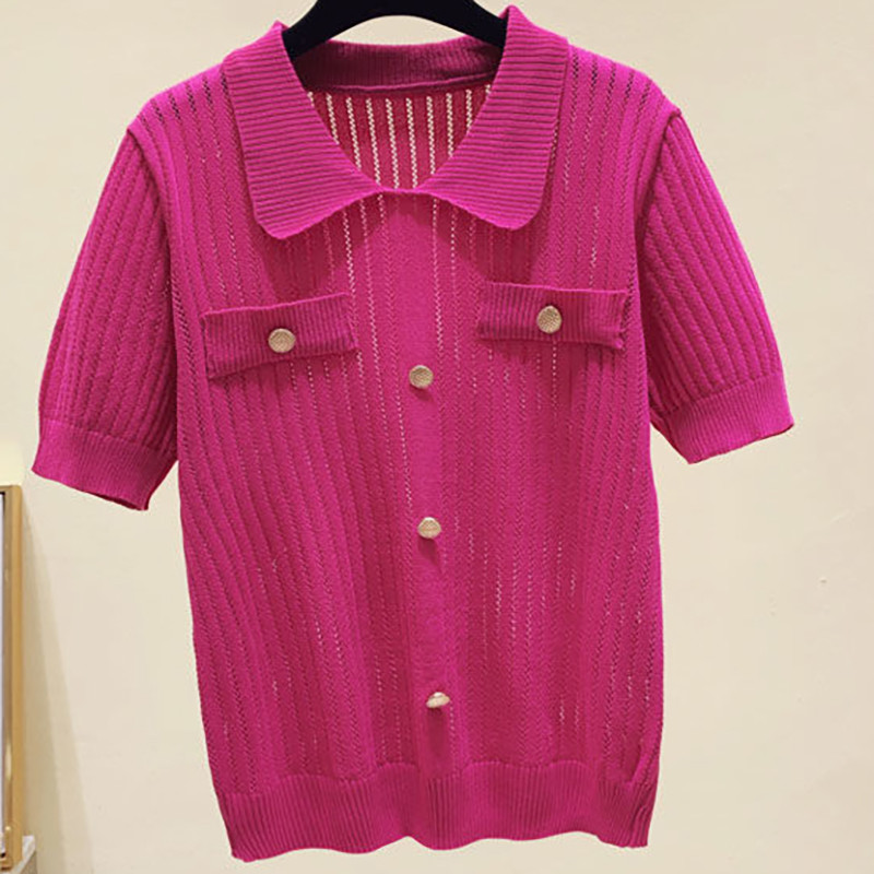 Novi modni, elegantni ženski pleteni pulover velike veličine, opušteni, ležerni, ledeno svileni, kratkih rukava, proljeće, ljeto, ženski pulover za slobodno vrijeme