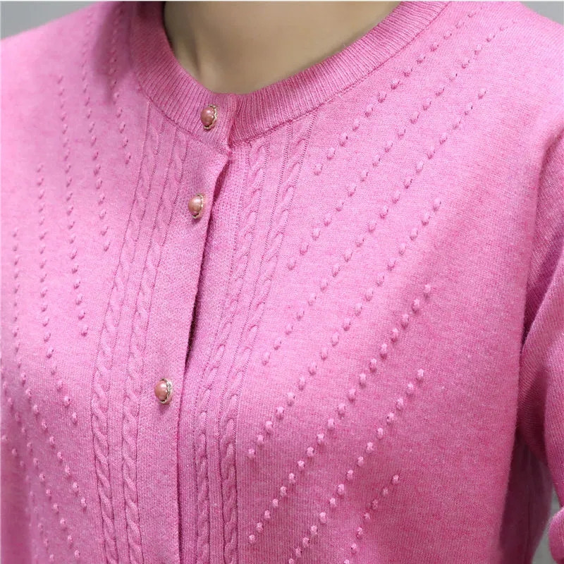 Korejski stil Moda Plus Size Pleteni kardigani Jakna Elegantna majica dugih rukava Proljeće Jesen Ležerna Tanka ženska vesta s O-izrezom