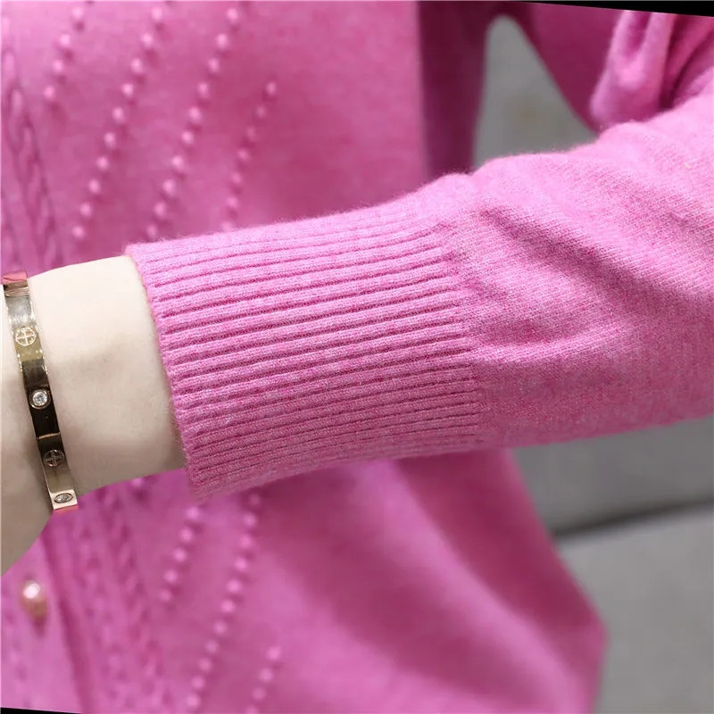 Korejski stil Moda Plus Size Pleteni kardigani Jakna Elegantna majica dugih rukava Proljeće Jesen Ležerna Tanka ženska vesta s O-izrezom