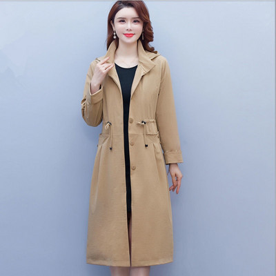 2023. aasta uus kevadine sügismantel naiste vabaaja lahtine pitsiline üherealine mantel kapuutsiga, õhuke lukuga mantel