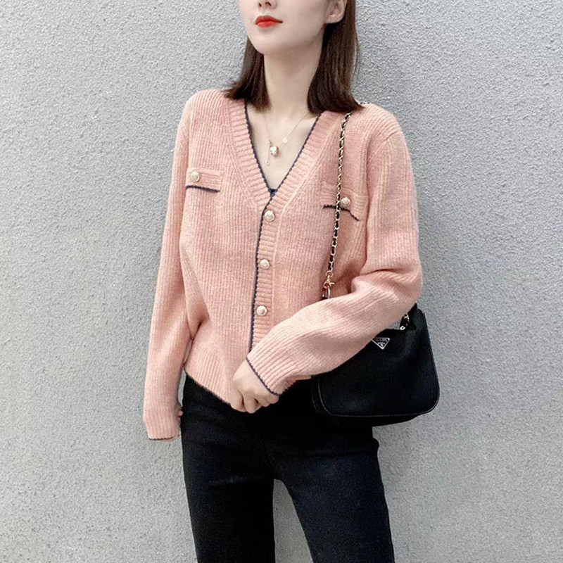 Άνοιξη και φθινόπωρο Νέο στυλ ιδιοσυγκρασίας Πλεκτή ζακέτα μόδας Μαλακό μονόχρωμο λεπτό γυναικείο παλτό Τοπ χαλαρό άνετο πλεκτό πουλόβερ