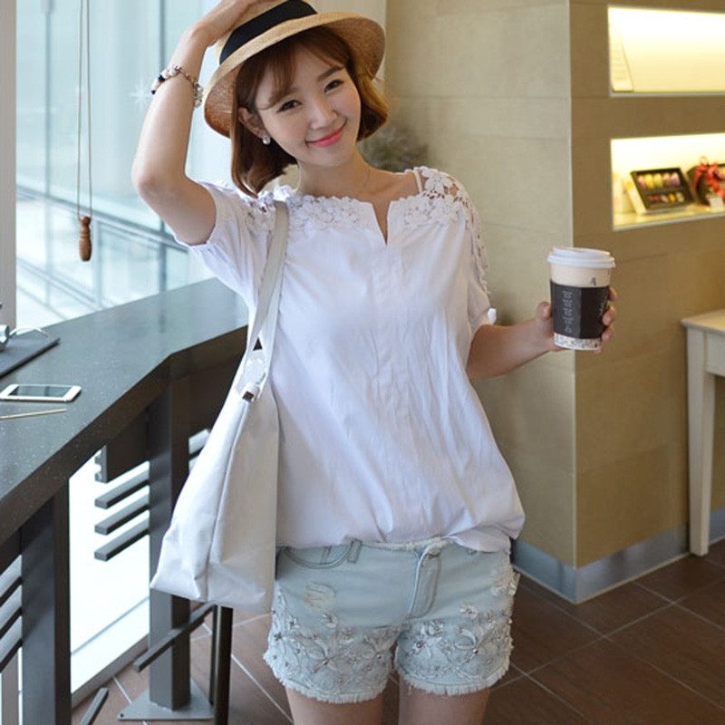 Bluza Košulje Ženske Ljetne Bluze Bijela Poliesterska Bluza Košulja Elegantne Ženske Majice Plus Veličina Seksi Izdubljene Majice Nova Krpa