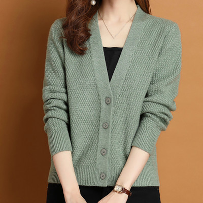 Μόδα vintage κοντό γυναικείο πουλόβερ ζακέτα για άνοιξη και φθινόπωρο Κορεάτικο στυλ μακρυμάνικο Top casual μονό στήθος πλεκτό παλτό