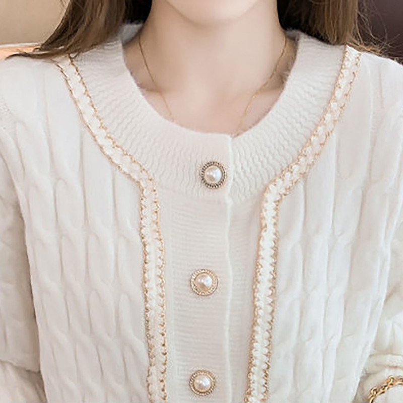 Proljeće jesen Novi temperamentni pleteni džemper Korejski modni vintage plavi sako Kardigan Jednobojni široki tanki gornji dio dugih rukava