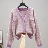 Φθινοπωρινή νέα ρετρό ιδιοσυγκρασία Ζακέτα πουλόβερ Loose Fashion All-Match Μακρυμάνικο Πλεκτό Πουλόβερ Casual Ζακέτα με Ζακέτα