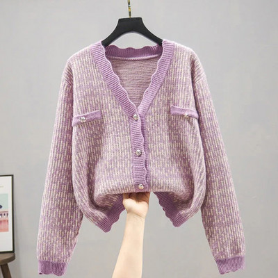 Φθινοπωρινή νέα ρετρό ιδιοσυγκρασία Ζακέτα πουλόβερ Loose Fashion All-Match Μακρυμάνικο Πλεκτό Πουλόβερ Casual Ζακέτα με Ζακέτα