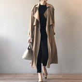 Johnature Κορεατικά Vintage Loose Sashes Γυναικεία Trench 2023 Φθινόπωρο Νέο Φαρδύ γυριστό γιακά Γυναικεία παλτό