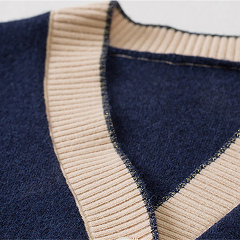 Sügistalvised silmkoelised kampsunid naiste kampsunid elegantsed õhukesed pikkade varrukatega V-kaelusega topid Korea moe lühike ja suur naiste mantel