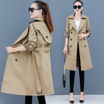 Κορεατική έκδοση Windbreaker Γυναικεία μεσαία μακριά 2023 Άνοιξη φθινόπωρο Νέα καμπαρντίνα για γυναίκες Βρετανικού στυλ Μικρού ταμπεραμέντου παλτό