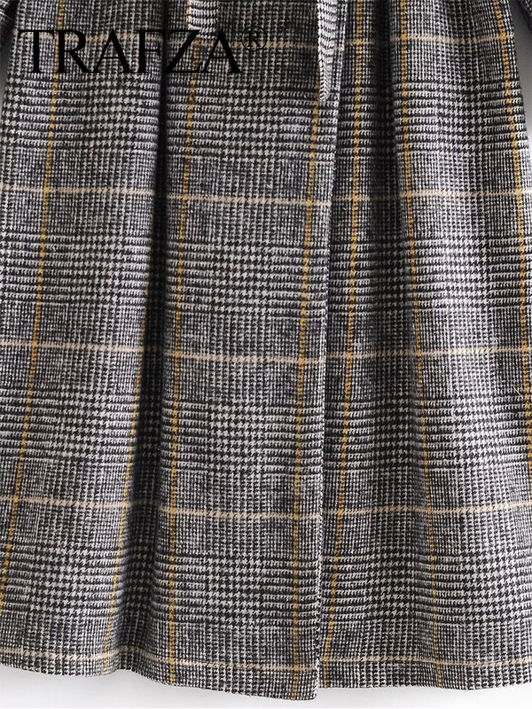 TRAFZA 2023 sügismoe mantel naistele hagijas hammaste pikkade varrukatega revöörihm Elegantne vabaaja disainiga šikk naiste tuulejakk