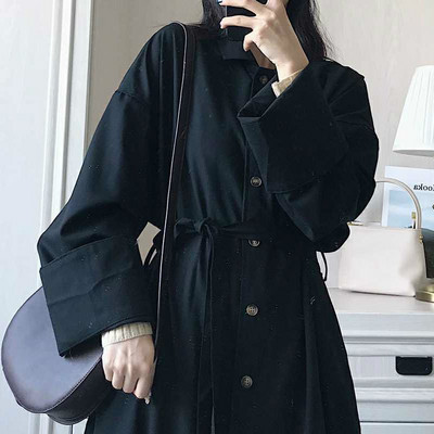 Trench Naiste Elegantne Vintage hubane Korea Sügis Naiselik Lihtne Pikk Stiil Soliidne Mood Kuum Soodus Paar Tänavarõivad Välisrõivad Kpop