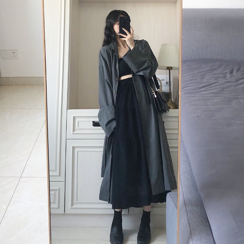 Trench Naiste Elegantne Vintage hubane Korea Sügis Naiselik Lihtne Pikk Stiil Soliidne Mood Kuum Soodus Paar Tänavarõivad Välisrõivad Kpop