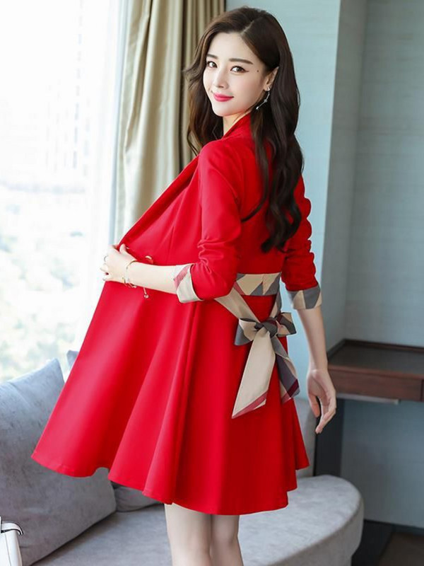 Korejska moda Klasični uredski posao Ujednačeni Chic Elegantni temperamentni modni jednobojni rever Harajuku Streetwear Kaputi Novo