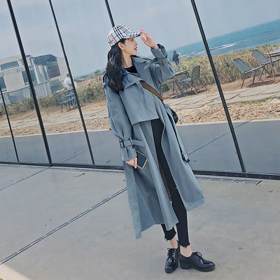 Trenč kaput 2021. Novi korejski ležerni opušteni ženski britanski stil preko koljena Modni temperamentni kaput Tide