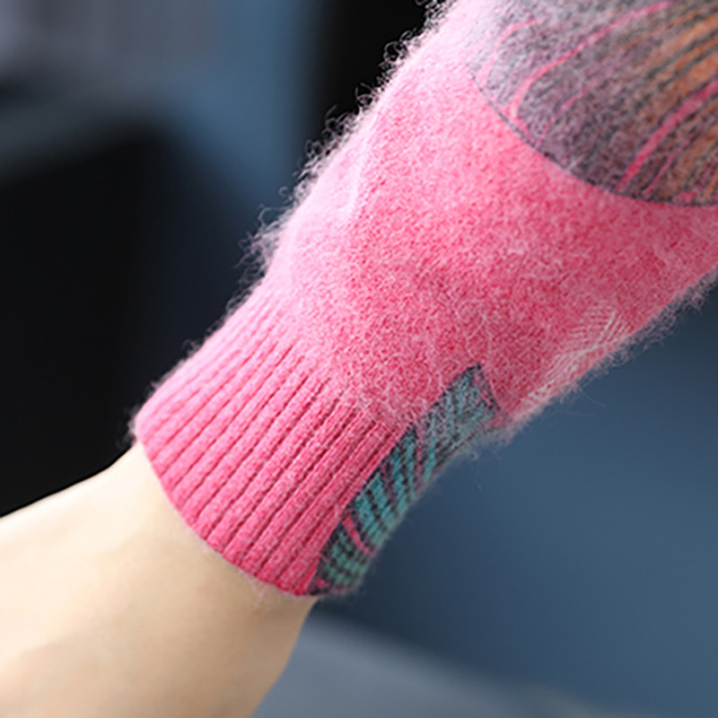 Πλεκτή ζακέτα Γυναικεία πουλόβερ Κομψό O λαιμό μακρυμάνικο φαρδύ λεπτό παλτό Φθινοπωρινή χειμωνιάτικη μόδα λουλούδι στάμπα Top Plus Size Γυναικείο