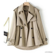 Κοντό γυναικείο αντιανεμικό 2023 Μόδα άνοιξη φθινόπωρο Χακί ροζ μαύρη καμπαρντίνα Νέα φαρδιά παλτό Γυναικεία εξωτερικά ενδύματα με διπλό στήθος