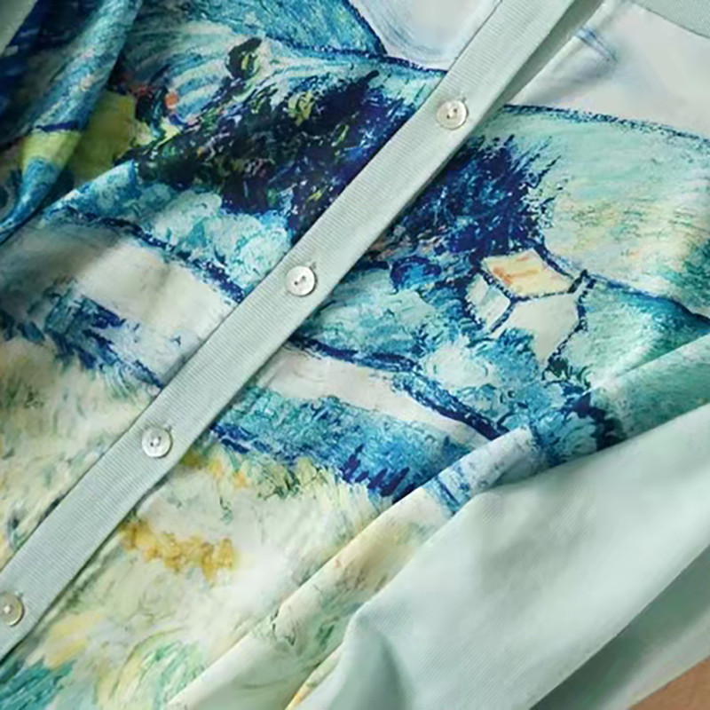 Proljetni novi pleteni kardigan u kineskom stilu Labava ležerna majica s dugim rukavima s okruglim izrezom Eleganti Vintage svijetložuti kardigan