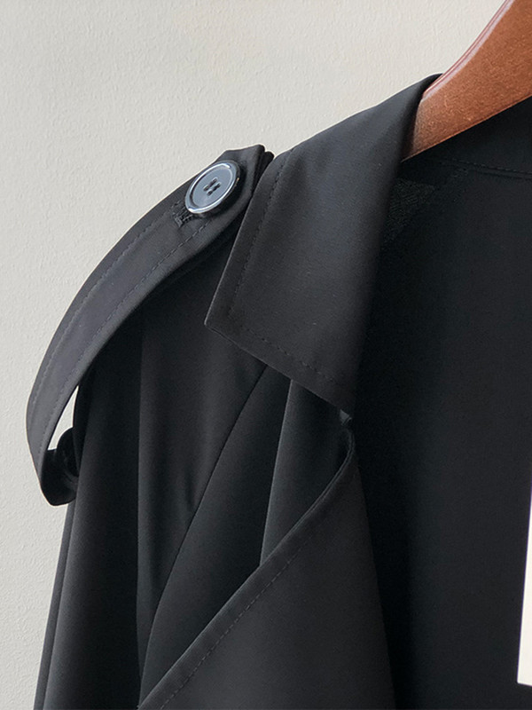 Kevadine naiste pikk tuulejakk Moodne tuulekindel retro eriti suure taskuga Elegantne õhuke kontorimantel vööga Briti 2023 uus