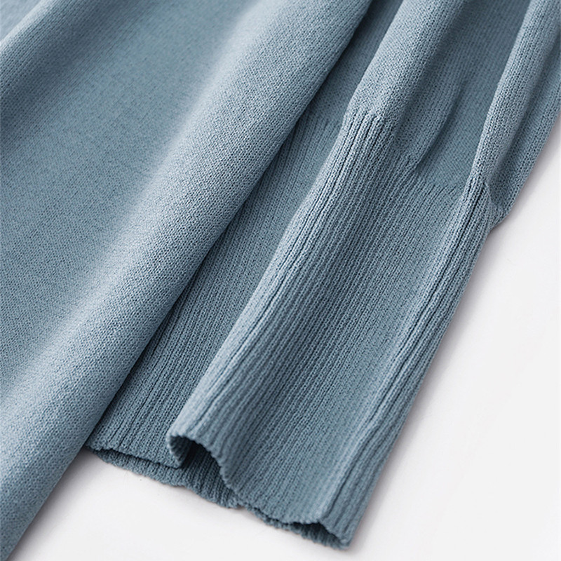 Κορεάτικη μόδα Ice Silk Λεπτό γυναικείο πουλόβερ Κομψή απλή μαύρη ζακέτα καλοκαιρινή νέα λεπτή εφαρμογή με μισό μανίκι πλεκτό μπλουζάκι με στρογγυλή λαιμόκοψη