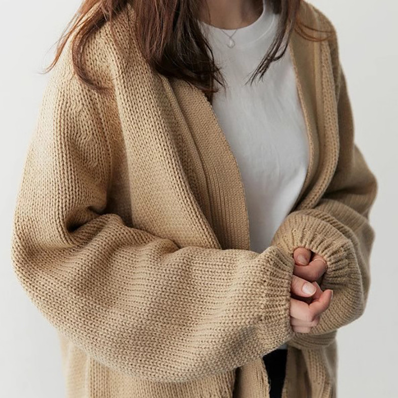 Κορεάτικο Φθινοπωρινό Χειμερινό Κομψό Χαλαρό Κοντό Ζακέτα Μονόχρωμη Μονόχρωμη Πλεκτή Ζακέτα Πανωφόρι Φοιτητικό παντός αγώνα