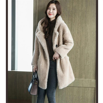 Γυναικείο βελούδινο ζεστό παλτό από συνθετική γούνα Γυναικείο γούνινο λούτρινο τζάκετ Γυναικείο λούτρινο παλτό Γυναικείο φθινοπωρινό χειμωνιάτικο μακρύ παλτό