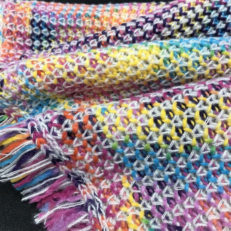 Rainbow Weave Tassle πλέξιμο Ζακέτα πουλόβερ Γυναικεία Άνοιξη Φθινόπωρο χαλαρή τάση μόδας Κορεατικά κομψά πλεκτά μπουφάν Πολυτελή ρούχα