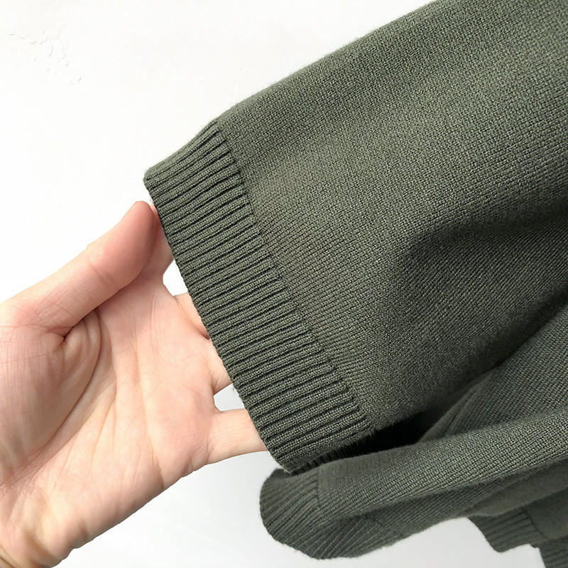 Johnature Γυναικεία Ζακέτα πουλόβερ Μονόχρωμα Χαλαρά μακρυμάνικα παλτό με λαιμόκοψη 2023 Φθινόπωρο νέες τσέπες με κουμπιά Γυναικεία πουλόβερ