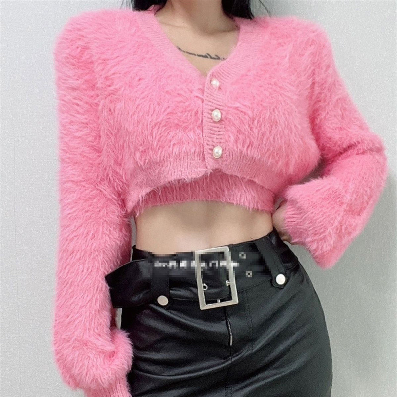 Σετ δύο τεμαχίων βελούδινο γιλέκο σπαγγέτι με λουρί + μακρυμάνικη πλεκτή ζακέτα 2023 Spring Milk Cashmere Cardigan Sueters De Mujer