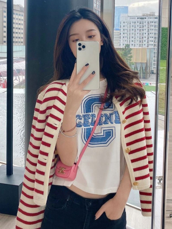 Kardigan Ženski prugasti pleteni jesenski novi, ležerni pulover za lijenost, popularan korejski stil, trendi temperament, ulična odjeća, udoban, rastezljiv