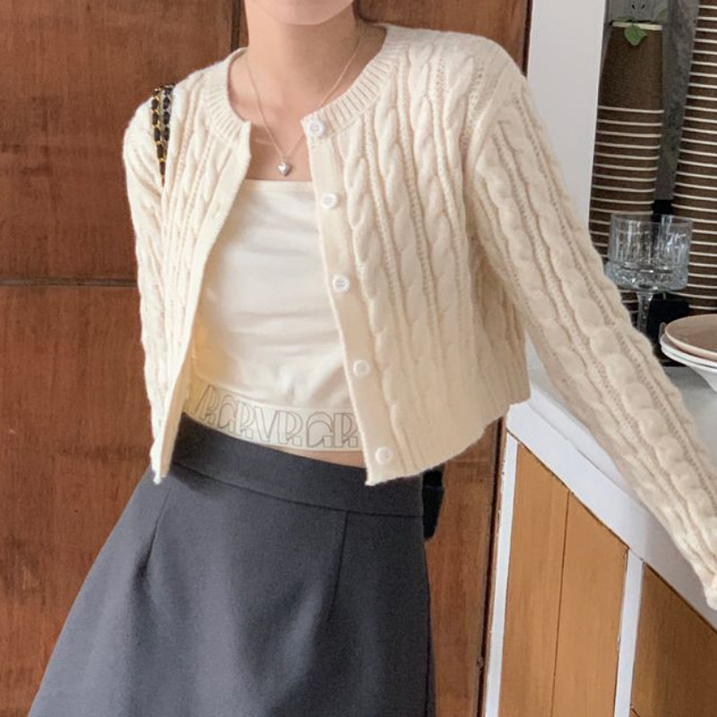 Skraćeni kardigani Ženski pleteni, ležerni, 5 boja, američki stil, proljetni, udobni, univerzalni, uski, vruće, vintage modna ulična odjeća