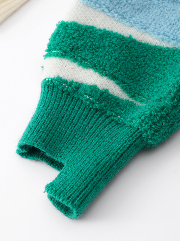 Slatki ženski pulover s ispisom točkica u boji, tanak kardigan s puf rukavima s V-izrezom, jesenski pleteni dizajn u boji, ženski pleteni kaput