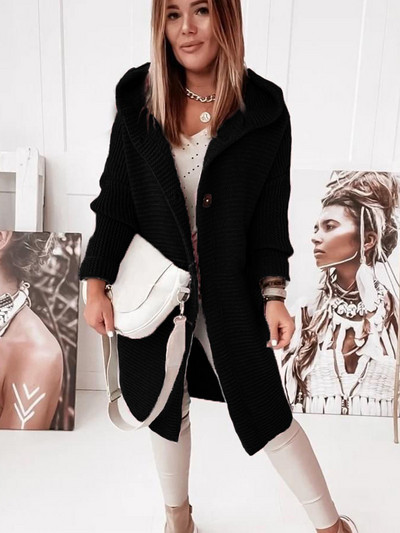 Zimski kaput za žene 2023. Jesen Zima Novi široki pleteni kardigan, gornji džemper dugih rukava Ležerni ružičasti kardigan, ženski džemper