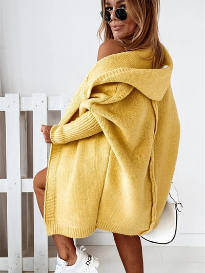 Zimski kaput za žene 2023. Jesen Zima Novi široki pleteni kardigan, gornji džemper dugih rukava Ležerni ružičasti kardigan, ženski džemper