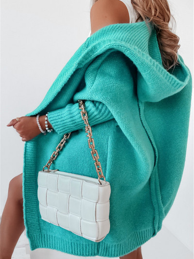 Zimski kaput za žene 2023. Jesen Zima Novi široki pleteni kardigan, gornji džemper dugih rukava Ležerni ružičasti kardigan, ženski džemper