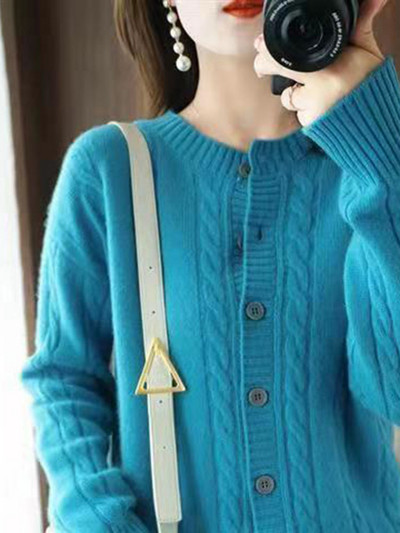 Modni labavi džemper Vanjska jakna Retro Twist Pleteni kardigan proljeće i jesen Ženski kardigan s šavovima oko izreza Najbolji džemper