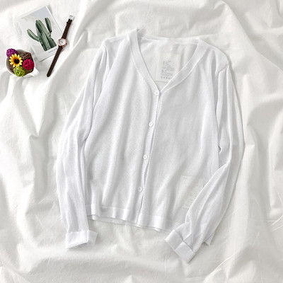 Pleteni kardigan od ledene svile Ženske majice dugih rukava u korejskom stilu Ljetne tanke majice za zaštitu od sunca Jakna 10 boja